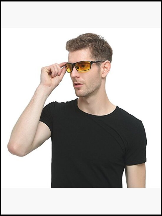Night Driving Glasses Anti Glare Polarized Yellow Tint UV400 for Men Women